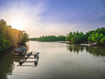 Scenic view of river against sky