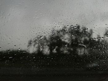 Close-up of water drops on glass