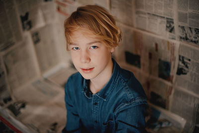 Portrait of boy looking away