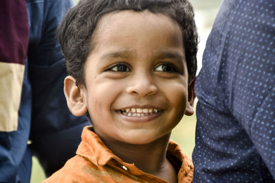 Portrait of smiling boy outdoors