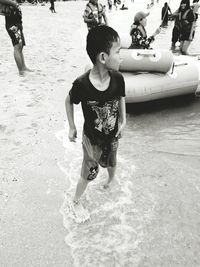 Girl playing on beach