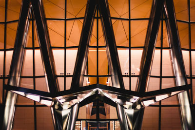 Low angle view of illuminated ceiling