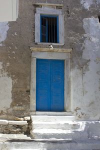 Closed door of old building