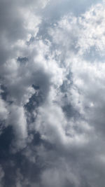 Low angle view of clouds in sky