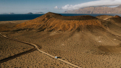 Scenic view of desert against sky