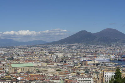 High angle view of townscape against sky