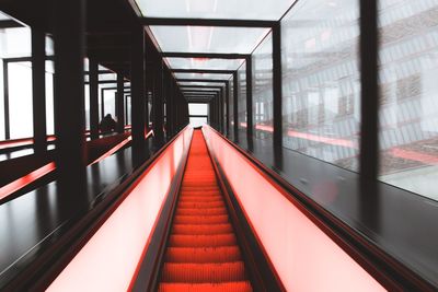 Low angle view of escalator