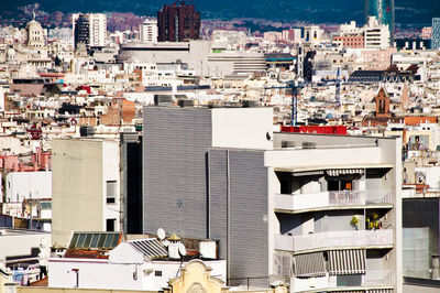 High angle view of townscape against sky