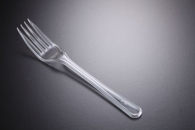 High angle view of plastic fork