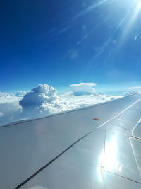 Low angle view of airplane against sky