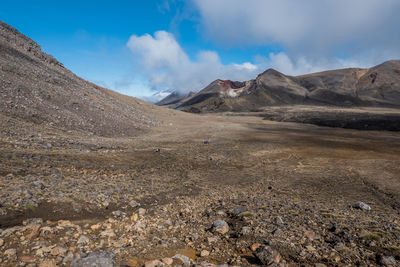 Scenic view of arid landscape against sky