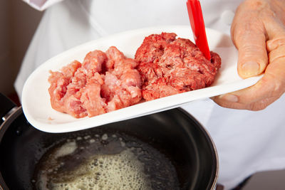 Preparation of ground beef with the traditional colombian hogao or criollo sauce