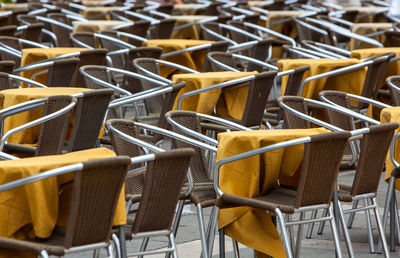 Full frame shot of empty chairs