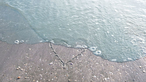 High angle view of beach