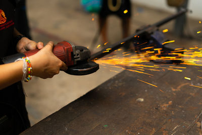 Man working on metal