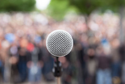 Close-up of microphone