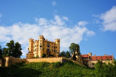 Low angle view of old building against sky