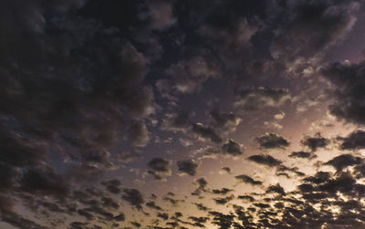 Low angle view of sky during sunset