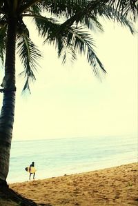 View of calm beach against the sky