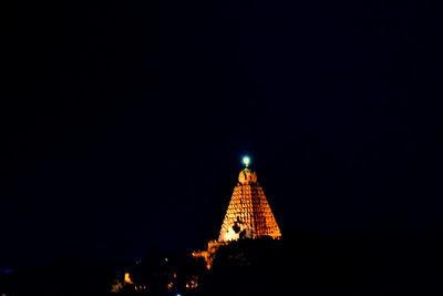 Low angle view of illuminated building