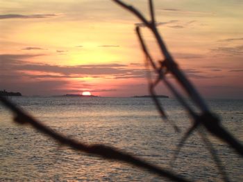 Scenic view of sea during sunset