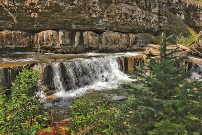 Scenic view of waterfall
