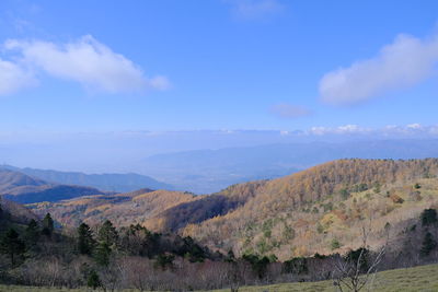 Scenic view of mountains against sky