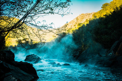 Scenic view of waterfall