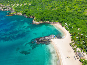 High angle view of beach