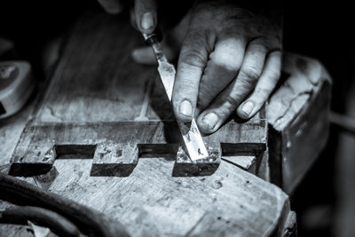 Close-up of hands at work