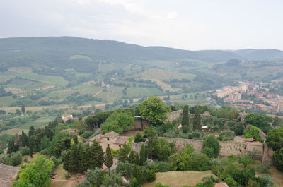 High angle view of landscape against sky