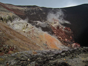 Aerial view of volcanic landscape