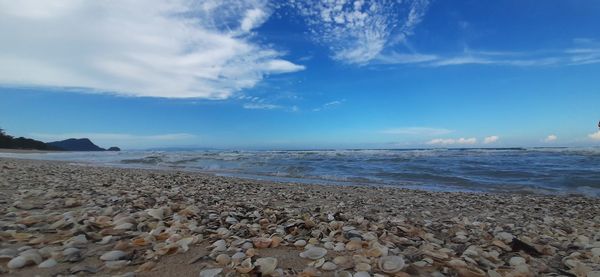 Scenic view of beach against sky