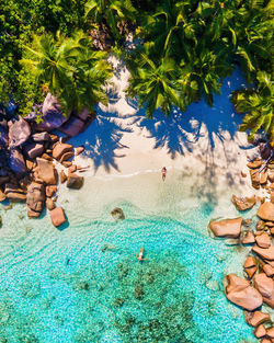 High angle view of beach