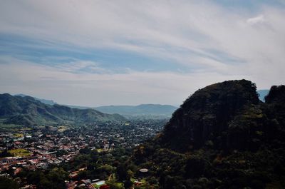 Scenic view of mountains against sky