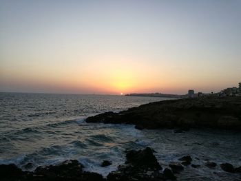 View of sea at sunset