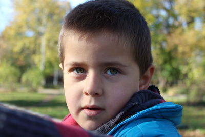 Close-up portrait of cute boy