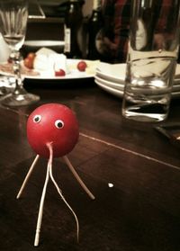 Close-up of food on table