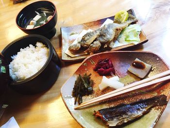 Close-up of food served in plate