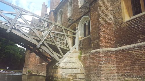 Low angle view of staircase against sky