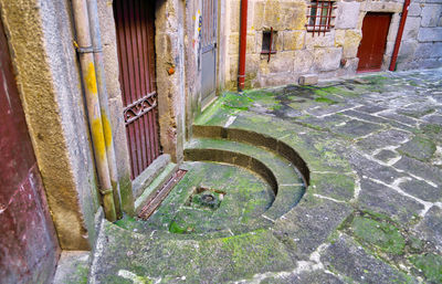 High angle view of old abandoned building