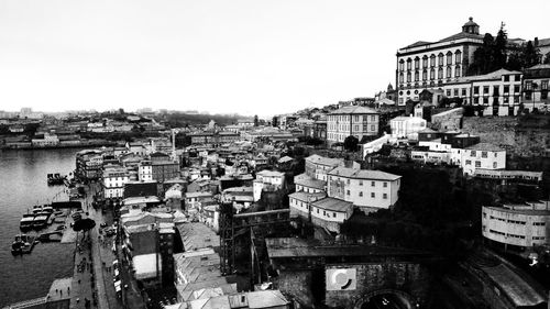 View of river with buildings in background