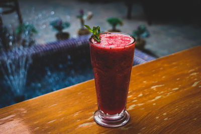 Close-up of drink on table