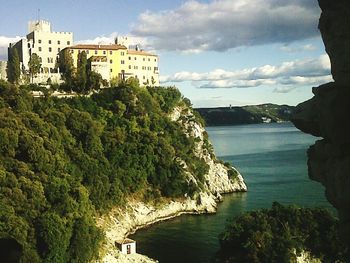 View of river with buildings in background