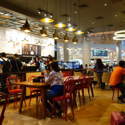 People sitting in restaurant