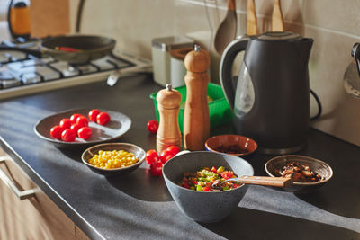 Food on table at home