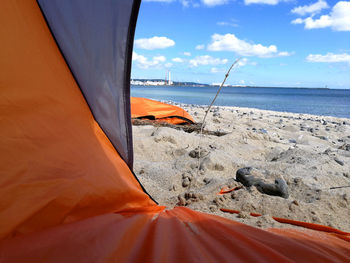 Scenic view of beach against sky