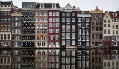 Reflection of buildings in amsterdam