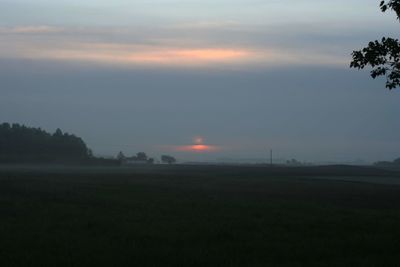 Scenic view of field against sky during sunset