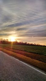 Country road at sunset